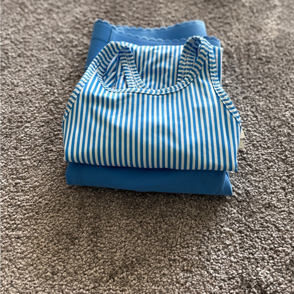 New Balance Collaboration with J Crew Blue Striped Activewear Set